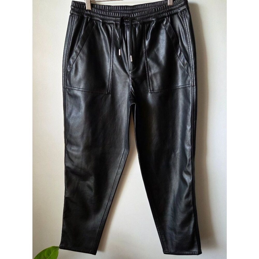 LIKE NEW BLACK BLANKNYC FAUX LEATHER RELAXED PANTS SIZE 29
